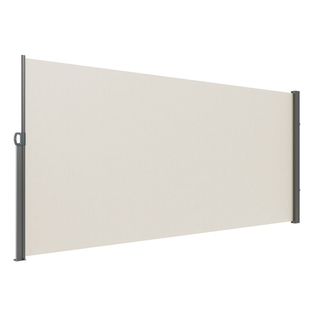 VEVOR Retractable Side Awning, 71''x 138'' Outdoor Privacy Screen, 180g Polyester Water-proof Retractable Patio Screen, UV 30+ Room Divider Wind Screen for Patio, Backyard, Balcony, Beige