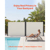 VEVOR Retractable Side Awning, 71" x 236" Patio Retractable Side Screen with 180 g/m² Polyester Fabric, Waterproof Sunshade Outdoor Privacy Screen Room Divider for Garden, Balcony, Pools, Deck, Beige