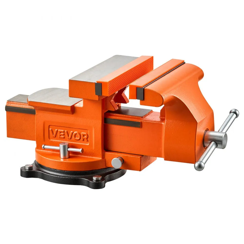 VEVOR Heavy Duty Bench Vise, 8" Jaw Width, Multi-Purpose Ductile Iron Bench Vise with Anvil and 360-Degree Locking Swivel Base, 2.95" Throat Depth, 8" Max Jaw Opening, for Drilling, Pipe Cutting