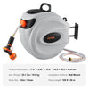 VEVOR Retractable Hose Reel, 100 ft x 1/2 inch, 180° Swivel Bracket Wall-Mounted, Garden Water Hose Reel with 9-Pattern Nozzle, Automatic Rewind, Lock at Any Length, and Slow Return System