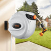 VEVOR Retractable Hose Reel, 115 ft x 1/2 inch, 180° Swivel Bracket Wall-Mounted, Garden Water Hose Reel with 9-Pattern Nozzle, Automatic Rewind, Lock at Any Length, and Slow Return System