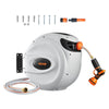 VEVOR Retractable Hose Reel, 84 ft x 5/8 inch, 180° Swivel Bracket Wall-Mounted, Garden Water Hose Reel with 9-Pattern Nozzle, Automatic Rewind, Lock at Any Length, and Slow Return System