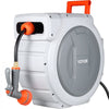 VEVOR Retractable Garden Hose Reel, 1/2 in x 130 ft, Wall Mounted Hose Reel with 9-Function Sprayer Nozzle and 180° Swivel Bracket, Any Length Lock, Automatic Slow Rewind System, for Garden Watering