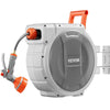 VEVOR Retractable Garden Hose Reel, 5/8 Inch x 100 ft Wall Mounted Hose Reel, Heavy Duty Garden Hose Reel with 9 Patterns Nozzle, Any Length Lock, Upgraded Slow Return System and 180°Swivel Bracket