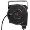 VEVOR Retractable Extension Cord Reel 30FT Heavy Duty 16AWG/3C SJTOW Black, for Ceiling/Wall Mount, 10A Circuit Breaker, Automatic Retractable Power Cord, Lighted Triple Tap, with 180° Swivel Bracket