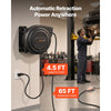 VEVOR Retractable Extension Cord Reel 65FT Heavy Duty 12AWG/3C SJTOW Black, for Ceiling/Wall Mount, 15A Circuit Breaker, Automatic Retractable Power Cord, Lighted Triple Tap, with 180° Swivel Bracket