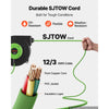 VEVOR Retractable Extension Cord Reel 45FT Heavy Duty 12AWG/3C SJTOW Green, for Ceiling/Wall Mount, 15A Circuit Breaker, Automatic Retractable Power Cord, Lighted Triple Tap, with 180° Swivel Bracket