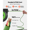 VEVOR Retractable Extension Cord Reel 75FT Heavy Duty 14AWG/3C SJTOW Green, for Ceiling/Wall Mount, 13A Circuit Breaker, Automatic Retractable Power Cord, Lighted Triple Tap, with 180° Swivel Bracket
