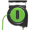 VEVOR Retractable Extension Cord Reel 75FT Heavy Duty 14AWG/3C SJTOW Green, for Ceiling/Wall Mount, 13A Circuit Breaker, Automatic Retractable Power Cord, Lighted Triple Tap, with 180° Swivel Bracket
