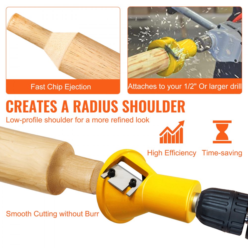 VEVOR Tenon Cutter, 1"/25.4mm & 1.5"/38mm & 2"/50.8mm, Premium Aluminum & Steel Log Furniture Cutter, with Dual Straight Blades & Button Screws Home Master Kit, Commercial Starter’s Tool for Home D