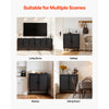 VEVOR Rattan Cabinet, Rattan Storage Cabinet with 2 Magnetic Doors and Adjustable Shelves, Accent Sideboard Buffet with Wooden Legs & Power Cord Hole for Hallway, Entryway, Living Room, Kitchen, Black