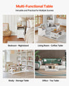 VEVOR 3 Pieces Farmhouse Coffee Table Sets, 40 in Industrial Coffee Table with 2 End Side Tables, Easy Assembly Coffee and End Tables Sets with Charging Station, for Office, Living Room & Apartment