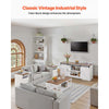 VEVOR 4 Pieces Farmhouse Coffee Table Sets, 40 in Coffee Table with 2 End Tables and 66 in TV Stand, Easy Assembly Living Room Tables Sets with Charging Station, for Office, Living Room & Apartment
