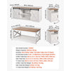 VEVOR 4 Pieces Farmhouse Coffee Table Sets, 40 in Coffee Table with 2 End Tables and 66 in TV Stand, Easy Assembly Living Room Tables Sets with Charging Station, for Office, Living Room & Apartment