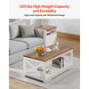 VEVOR 3 Pieces Farmhouse Coffee Table Sets, 40 in Industrial Coffee Table with 2 End Side Tables, Easy Assembly Coffee and End Tables Sets with Charging Station, for Office, Living Room & Apartment
