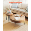 VEVOR 2 Pieces Round Coffee Tables Sets, 31.3 in Industrial Living Room Table with 1 End Side Table, Easy Assembly Coffee and End Tables Sets with Metal Legs, for Office, Living Room and Apartment