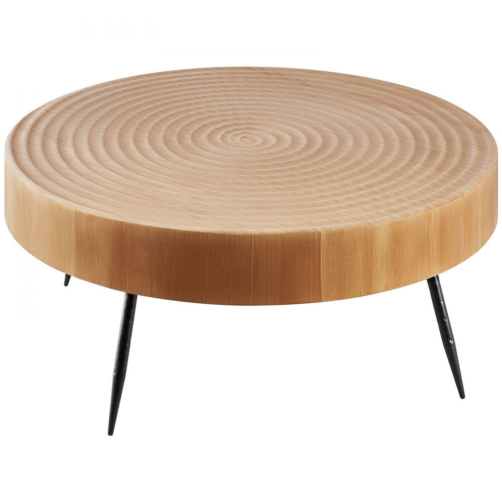 VEVOR 2 Pieces Round Coffee Tables Sets, 31.3 in Industrial Living Room Table with 1 End Side Table, Easy Assembly Coffee and End Tables Sets with Metal Legs, for Office, Living Room and Apartment