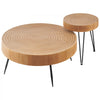 VEVOR 2 Pieces Round Coffee Tables Sets, 31.3 in Industrial Living Room Table with 1 End Side Table, Easy Assembly Coffee and End Tables Sets with Metal Legs, for Office, Living Room and Apartment