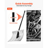 VEVOR Snow Shovel for Driveway, 16 in Wide Aluminum Alloy Snow Shovel, Non Slip Grip, Large Capacity Snowplow Shovels, Detachable & Lightweight Snows Removal Tool for Garden Car Camping Outdoors