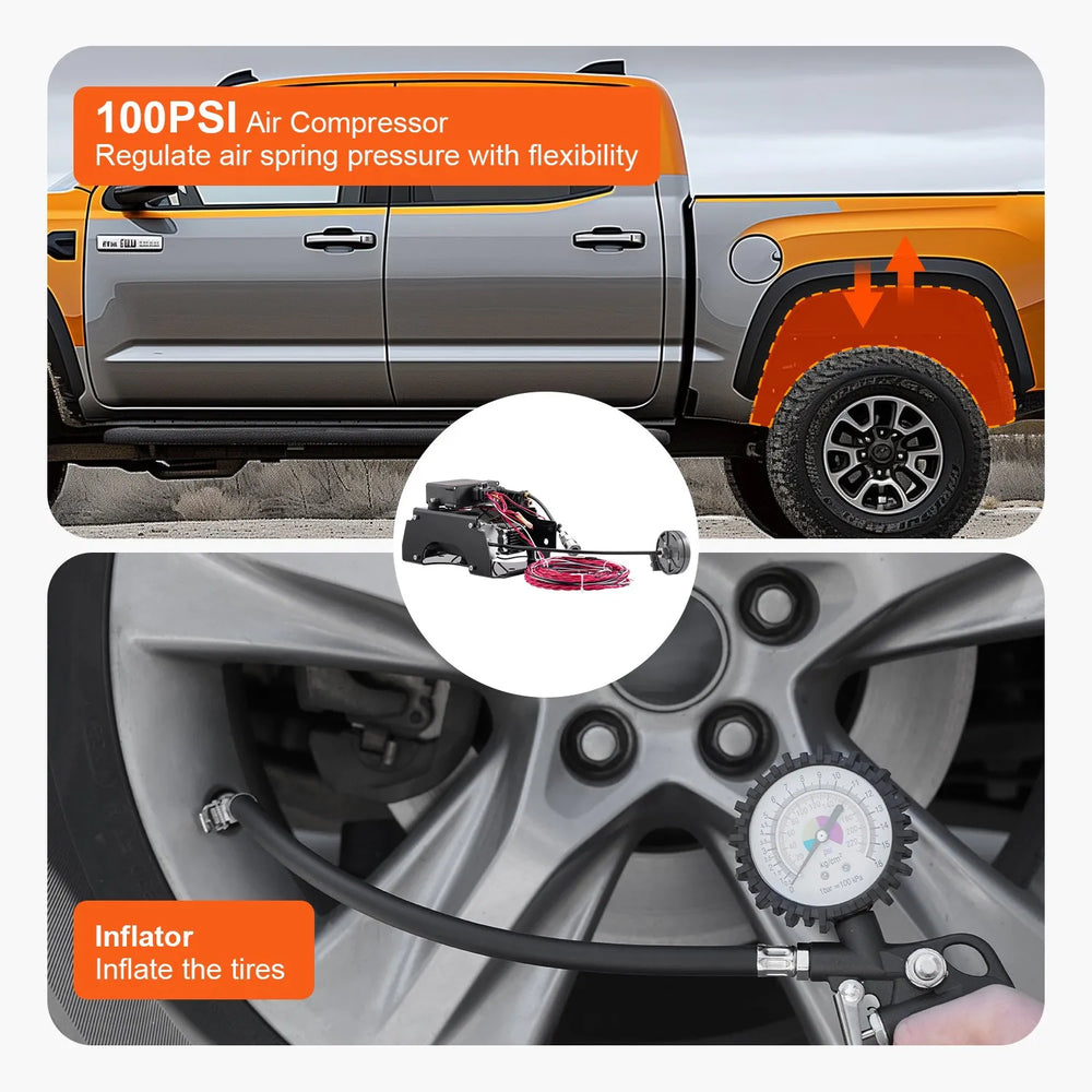 VEVOR Air Shock Controller Kit 100 PSI compressor and tire inflator use image