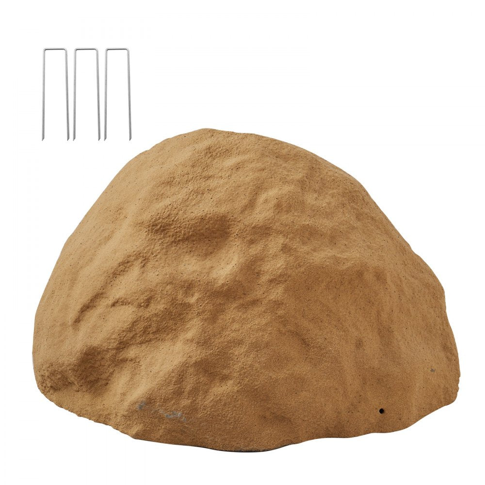 VEVOR Faux Rock Cover, Outdoor Fake Rock Well Pump Cover, Realistic Natural Texture, Lightweight & Weather-Resistant Artificial Boulder for Landscaping Garden Yard Décor, Sandy Brown, Medium Size