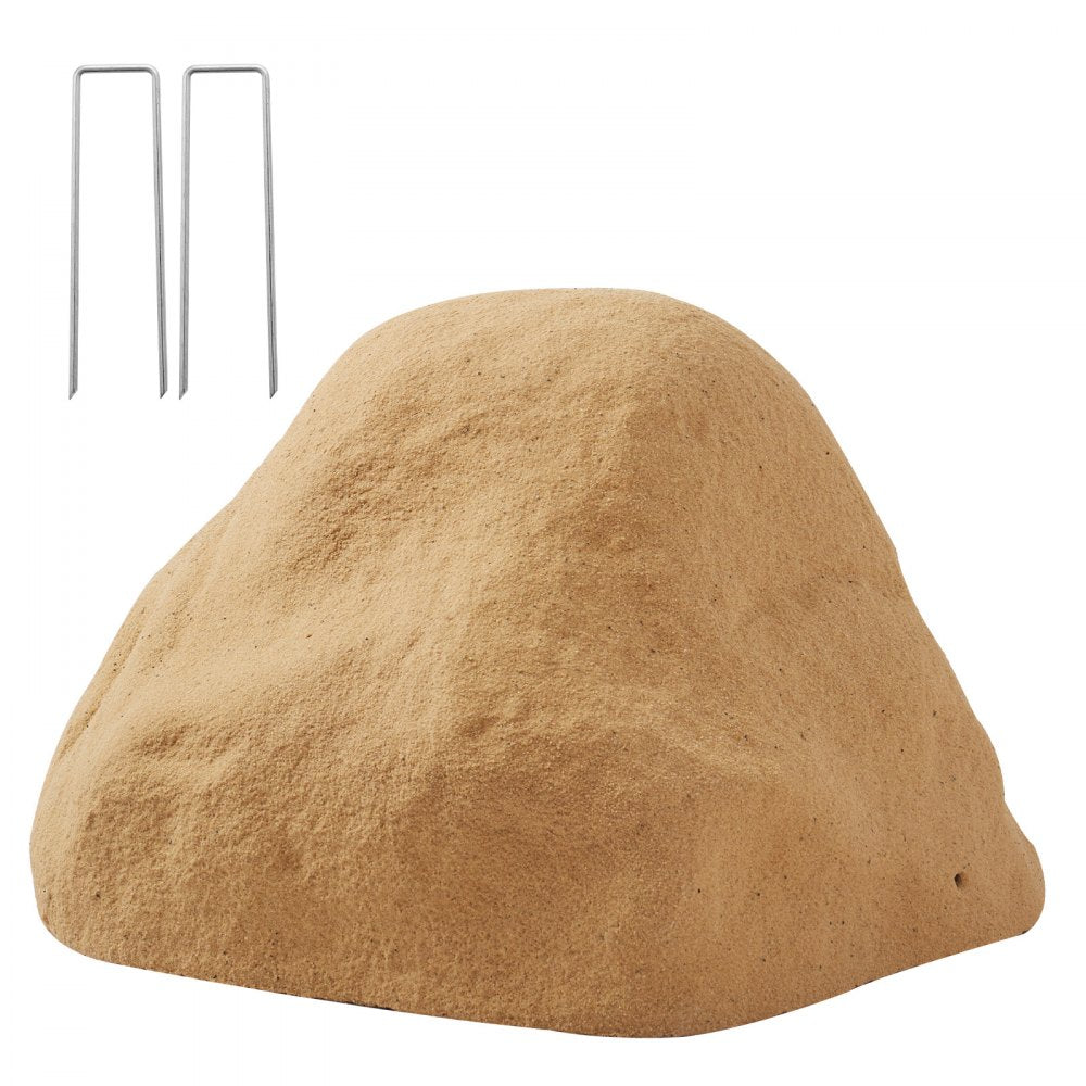 VEVOR Faux Rock Cover, Outdoor Fake Rock Well Pump Cover, Realistic Natural Texture, Lightweight & Weather-Resistant Polyresin Artificial Boulder for Landscaping Garden Yard Décor, Sand, Small Size