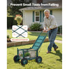 VEVOR Rolling Garden Cart with Seat, Metal Rolling Garden Work Seat with Wheels, Supports up to 400 LBS, Heavy Duty Gardening Cart Scooter, Outdoor Wagon & Stool on Wheels for Lawn, Patio, Backyard