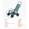 VEVOR Rolling Garden Cart with Seat, Metal Rolling Garden Work Seat with Wheels, Supports up to 400 LBS, Heavy Duty Gardening Cart Scooter, Outdoor Wagon & Stool on Wheels for Lawn, Patio, Backyard
