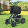 VEVOR Garden Seat with Wheels, Rolling Garden Stool with Height Adjustable & 360° Swivel Seat, 400lbs Weight Capacity, Gardening Cart Bench, Ergonomic Backrest & Tool Storage, for Garden, Yard, Patio