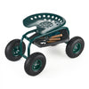 VEVOR  Rolling Garden Cart with Swivel Seat, Heavy Duty Garden Seat with Storage Basket & Tool Tray, 300 lbs Weight Capacity, Outdoor Utility Gardening Stool Scooter for Lawn Yard Planting Weeding