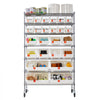 VEVOR 7-Tier Rolling Bin Storage Rack, 24 Organizer Bins, Bin Rack Storage Steel Wire Shelving System with Wheels, Mobile Tool Organizer for Garage, Warehouse, Office, Restaurant, Classroom, Kitchen