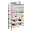 VEVOR 7-Tier Rolling Bin Storage Rack, 24 Organizer Bins, Bin Rack Storage Steel Wire Shelving System with Wheels, Mobile Tool Organizer for Garage, Warehouse, Office, Restaurant, Classroom, Kitchen