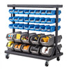 VEVOR 5-Tier Double-Sided Rolling Bin Storage Rack, 68 Organizer Bins, Dual-Sided Parts Organizer with Wheels, Mobile Tool Organizer Plastic Bins for Garage, Warehouse, Office, Restaurant, Classroom