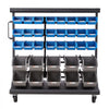 VEVOR 5-Tier Double-Sided Rolling Bin Storage Rack, 68 Organizer Bins, Dual-Sided Parts Organizer with Wheels, Mobile Tool Organizer Plastic Bins for Garage, Warehouse, Office, Restaurant, Classroom