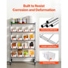 VEVOR 5-Tier Rolling Bin Storage Rack, 16 Organizer Bins, Bin Rack Storage Steel Wire Shelving System with Wheels, Mobile Tool Organizer for Garage, Warehouse, Office, Restaurant, Classroom, Kitchen