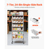 VEVOR 7-Tier Rolling Bin Storage Rack, 24 Small Bins, Bin Rack Storage Steel Wire Shelving System with Wheels, Mobile Tool Organizer for Garage, Warehouse, Office, Restaurant, Classroom, Kitchen