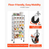 VEVOR 7-Tier Rolling Bin Storage Rack, 24 Small Bins, Bin Rack Storage Steel Wire Shelving System with Wheels, Mobile Tool Organizer for Garage, Warehouse, Office, Restaurant, Classroom, Kitchen