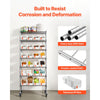 VEVOR 7-Tier Rolling Bin Storage Rack, 24 Small Bins, Bin Rack Storage Steel Wire Shelving System with Wheels, Mobile Tool Organizer for Garage, Warehouse, Office, Restaurant, Classroom, Kitchen