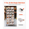 VEVOR 7-Tier Rolling Bin Storage Rack, 18 Organizer Bins, Bin Rack Storage Steel Wire Shelving System with Wheels, Mobile Tool Organizer for Garage, Warehouse, Office, Restaurant, Classroom, Kitchen