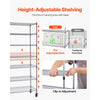 VEVOR 7-Tier Rolling Bin Storage Rack, 18 Organizer Bins, Bin Rack Storage Steel Wire Shelving System with Wheels, Mobile Tool Organizer for Garage, Warehouse, Office, Restaurant, Classroom, Kitchen
