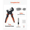 VEVOR Grommet Tool Kit 1/2" Eyelet Tool Kit with 500 PCS Silver Grommets, with Eyelets and Washers, Manual Grommet Press Pliers, Hole Punch, and Block, for Leather, Tarps, Shoes, Crafts, and Fabric