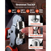 VEVOR Grommet Tool Kit 1/4" 3/8" 1/2" 900 PCS Grommets Eyelet Tool Kit, with Eyelets and Washers, Manual Grommet Press Pliers, Hole Punch Tools, Blocks, for Leather, Tarps, Shoes, Crafts, Fabric