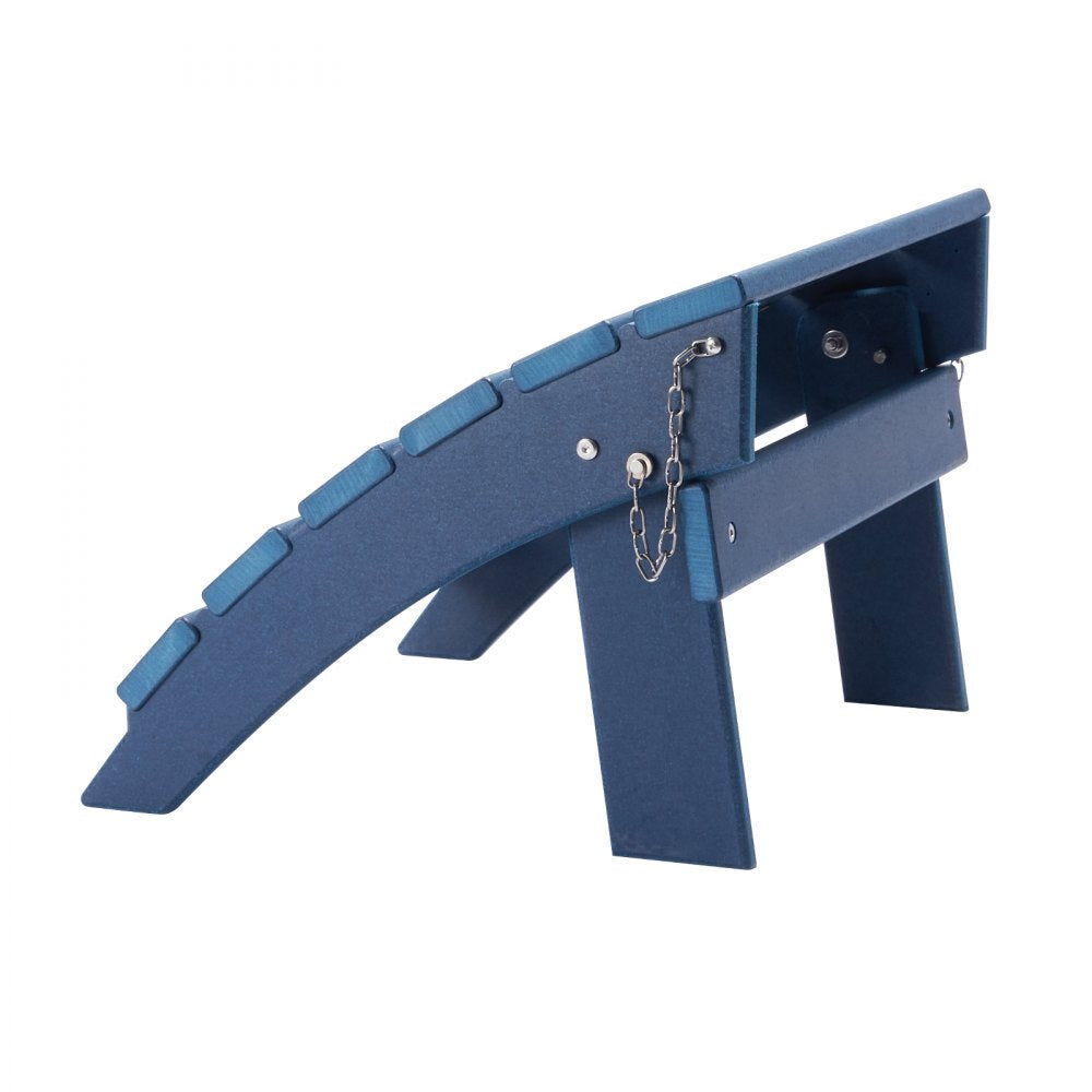 VEVOR Adirondack Ottoman, 15.7L x 18.9W x 13H Inch HDPE Plastic Folding Adirondack Ottoman, Weather-Resistant Foot Rest for Adirondack Chair, Widely Used for Outside Porch Pool Lawn Backyard, Blue