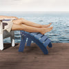 VEVOR Adirondack Ottoman, 18.7L x 18.9W x 13.8H Inch HDPE Plastic Folding Adirondack Ottoman, Weather-Resistant Foot Rest for Adirondack Chair, Widely Used for Outside Porch Pool Lawn Backyard, Blue