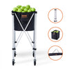 VEVOR Foldable Tennis Ball Hopper, Holds 150 Tennis Balls, Lightweight Aluminum Alloy Tennis Ball Basket Cart with Wheels, Removable Bag, Carry Bag, Portable Sports Teaching Cart for Tennis Player