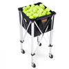 VEVOR Foldable Tennis Ball Hopper, Holds 150 Tennis Balls, Lightweight Aluminum Alloy Tennis Ball Basket Cart with Wheels, Removable Bag, Carry Bag, Portable Sports Teaching Cart for Tennis Player