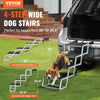 VEVOR Dog Stair for Cars, Wide 4-step Dog Car Steps, Folding Dog Car Ramp with Nonslip Surface, Portable Pet Steps Lightweight Aluminum for Car, SUV and Truck, Supports up to 150 lbs