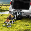 VEVOR Dog Stair for Cars, Wide 4-step Dog Car Steps, Folding Dog Car Ramp with Nonslip Surface, Portable Pet Steps Lightweight Aluminum for Car, SUV and Truck, Supports up to 150 lbs