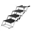 VEVOR Dog Stair for Cars, Wide 4-step Dog Car Steps, Folding Dog Car Ramp with Nonslip Surface, Portable Pet Steps Lightweight Aluminum for Car, SUV and Truck, Supports up to 150 lbs