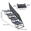 VEVOR Dog Stairs for Car, 4 Steps Extra Wide Foldable Dog Ramp for Large Dogs with Non-Slip Rug Surface, Portable Lightweight Pet Ladder for Car, SUV, Truck, High Beds, Sofas, Support up to 400 lbs